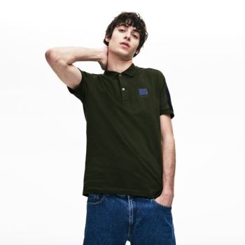 Lacoste Slim Fit Cotton Mini Piqué Polo Pánské - Polo Hnědožlutý Zelene / Tmavě Blankyt Blankyt | CZ